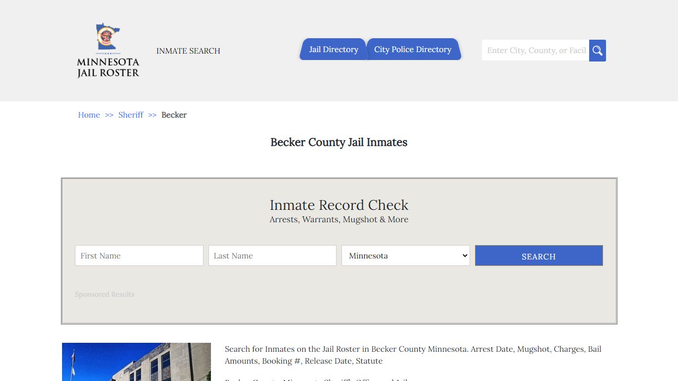 Becker County Jail Inmates | Jail Roster Search